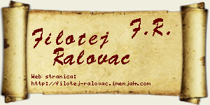 Filotej Ralovac vizit kartica